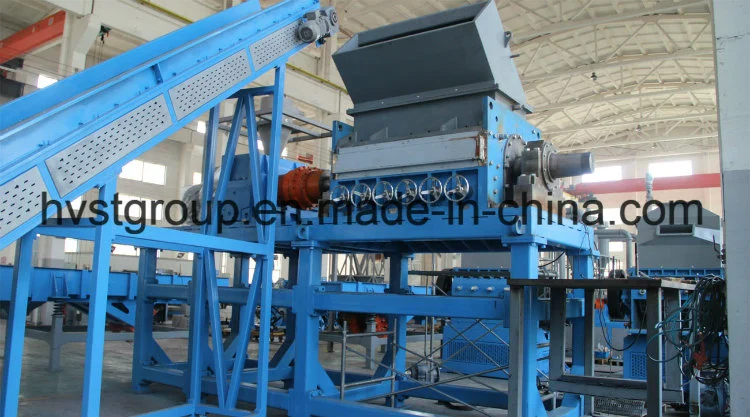 Two Grooved Rollers Waste Tire Recycling Rubber Crusher